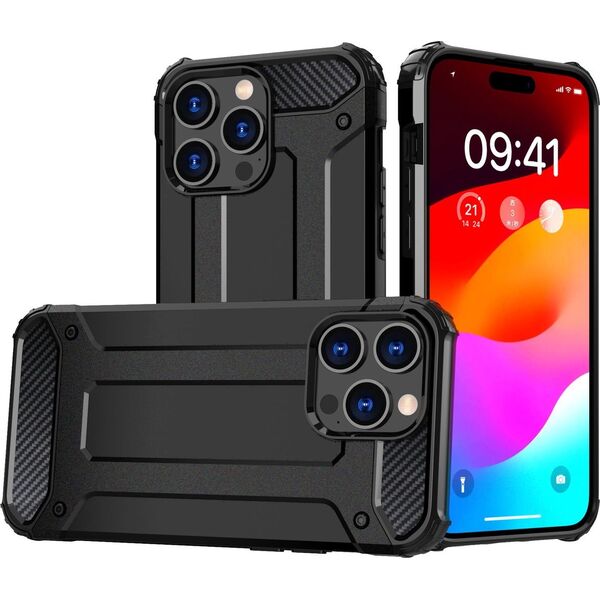 Hurtel Pancerne etui do iPhone 15 Pro Hybrid Armor - czarne 13250752 9145576280508