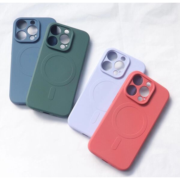 Hurtel Silikonowe etui kompatybilne z MagSafe do iPhone 15 Plus Silicone Case - fioletowe 13250841 9145576279861