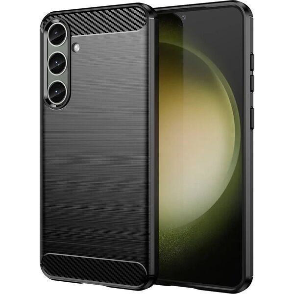 Hurtel Etui do Carbon Case Samsung Galaxy S24+ elastyczny silikonowy karbonowy pokrowiec - czarny 13250992 9145576283769