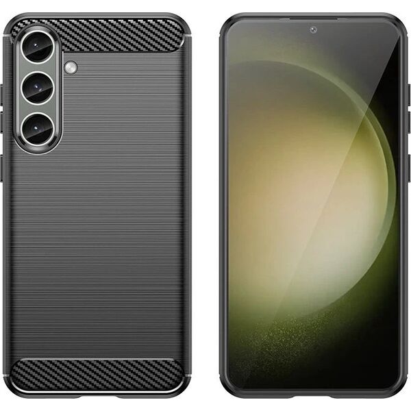 Hurtel Etui do Carbon Case Samsung Galaxy S24+ elastyczny silikonowy karbonowy pokrowiec - czarny 13250992 9145576283769