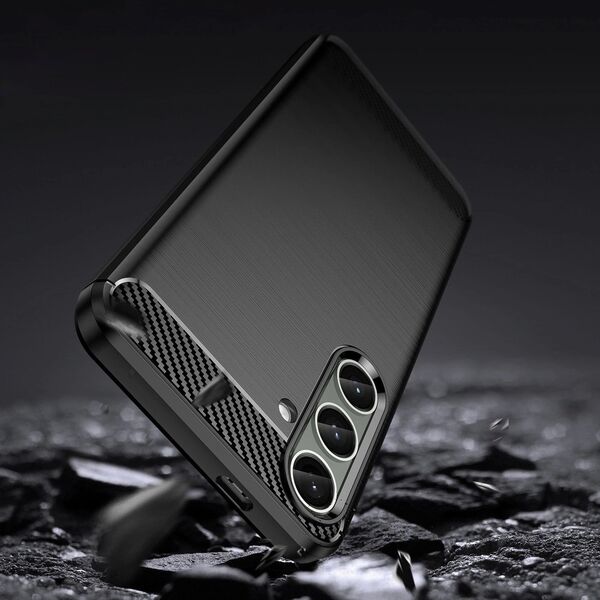 Hurtel Etui do Carbon Case Samsung Galaxy S24+ elastyczny silikonowy karbonowy pokrowiec - czarny 13250992 9145576283769