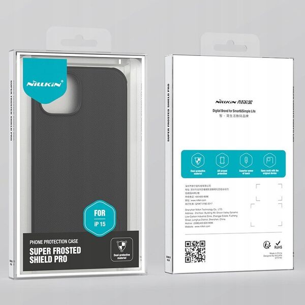 Nillkin Wzmocnione etui do iPhone 15 Pro Nillkin Super Frosted Shield Pro - niebieskie 13251314 6902048265585