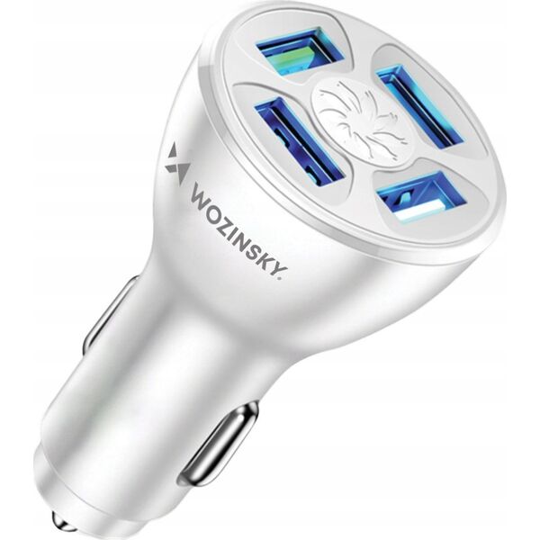 Ładowarka Wozinsky Ładowarka samochodowa Wozinsky WCCAW 50W 4x USB-A QC - biała 13252010 5907769308246