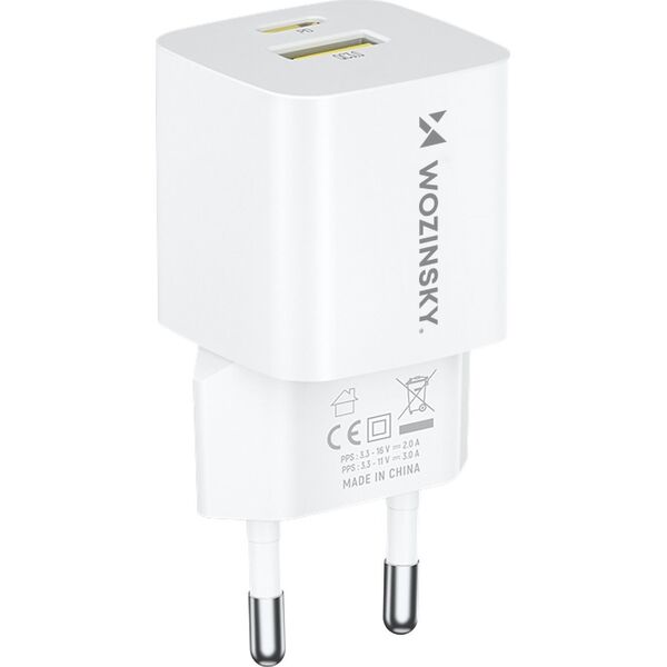 Ładowarka Wozinsky Ładowarka sieciowa Wozinsky WWCEAC GaN USB-A USB-C 33W - biała 13252017 5907769308109