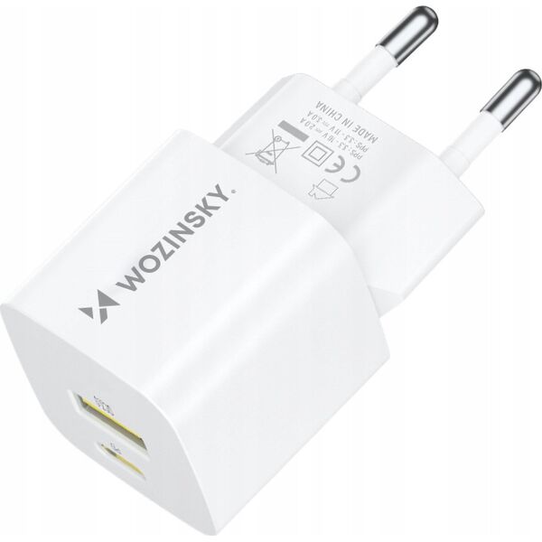 Ładowarka Wozinsky Ładowarka sieciowa Wozinsky WWCEAC GaN USB-A USB-C 33W - biała 13252017 5907769308109