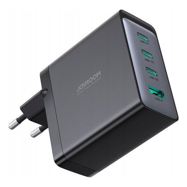 Ładowarka Joyroom Ładowarka GaN Joyroom JR-TCG04EU 100W 3x USB-C USB-A + kabel USB-C / USB-C 100W - czarna 13252051 6941237100368
