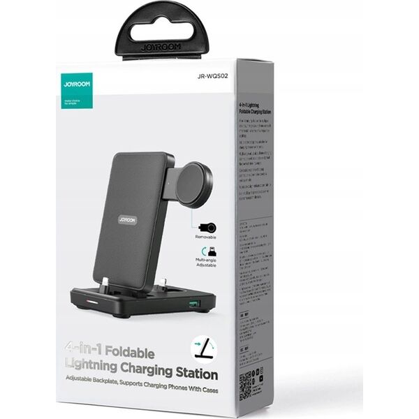 Ładowarka Joyroom Stacja ładująca 4w1 Joyroom JR-WQS02 iPhone AirPods Apple Watch składana - czarna 13252068 6956116772833