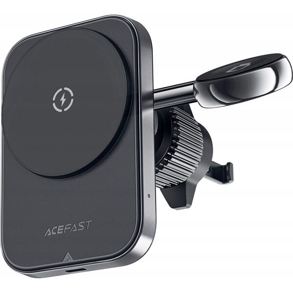 Ładowarka Acefast Uchwyt samochodowy Acefast D18 z ładowarką indukcyjną MagSafe / Qi + kabel USB-A USB-C - czarny 13252128 6974316282761