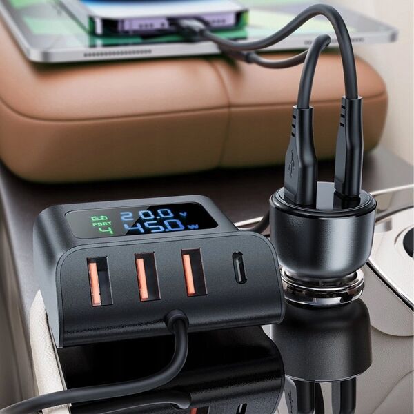 Ładowarka Acefast Ładowarka samochodowa Acefast B11 138W USB-A USB-C z 6 portami - czarna 13252133 6974316282488