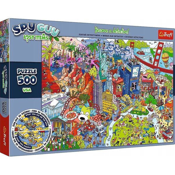 Trefl Puzzle 500 elementów Spy Guy Lost Items USA 13252884 5900511374803