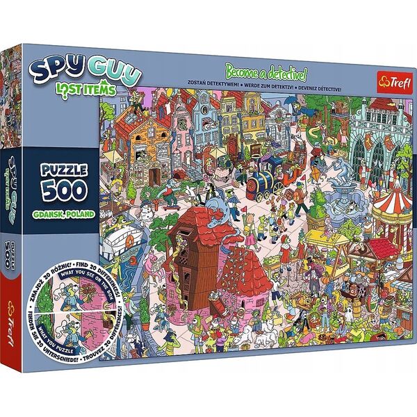 Trefl Puzzle 500 elementów Spy Guy Lost Items Gdańsk Polska 13252887 5900511374797