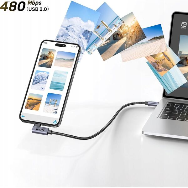 Kabel USB Unitek USB-C - USB-C 5 m Srebrny (C14123BK-5M) 13255562 4894160050939