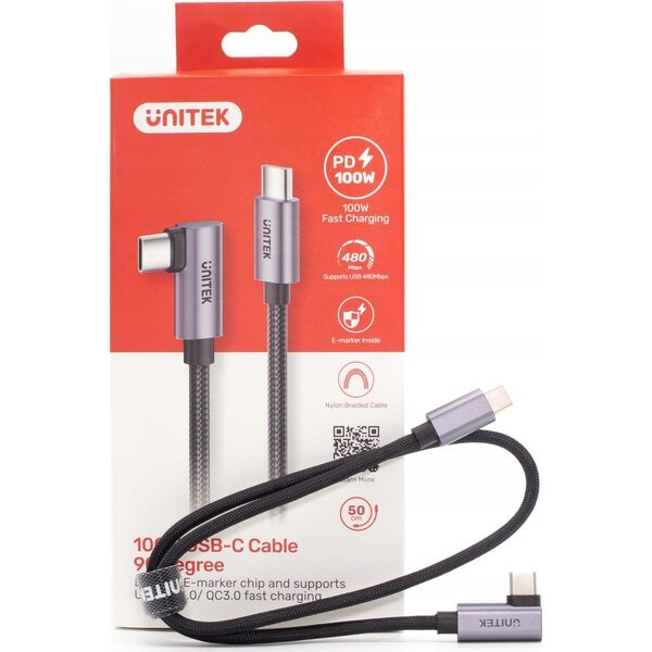 Kabel USB Unitek USB-C - USB-C 5 m Srebrny (C14123BK-5M) 13255562 4894160050939
