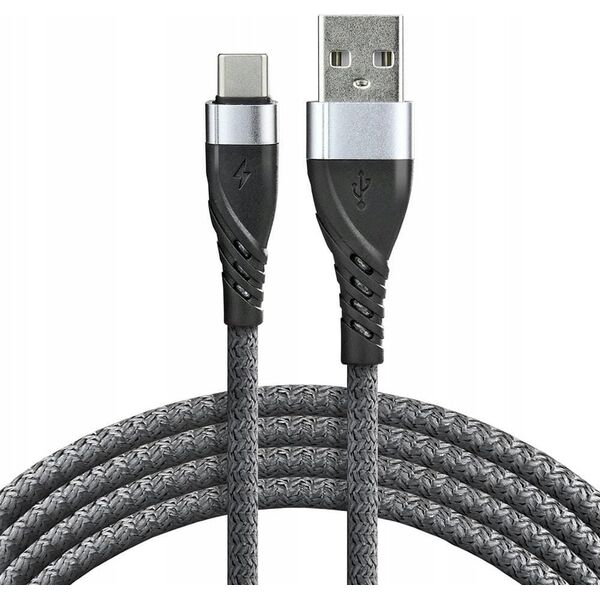Kabel USB EverActive USB-A - USB-C 2 m Szary (CBB-2CG) 13256132 5903205773968