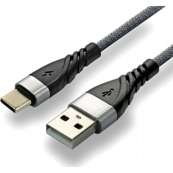 Kabel USB EverActive USB-A - USB-C 2 m Szary (CBB-2CG) 13256132 5903205773968