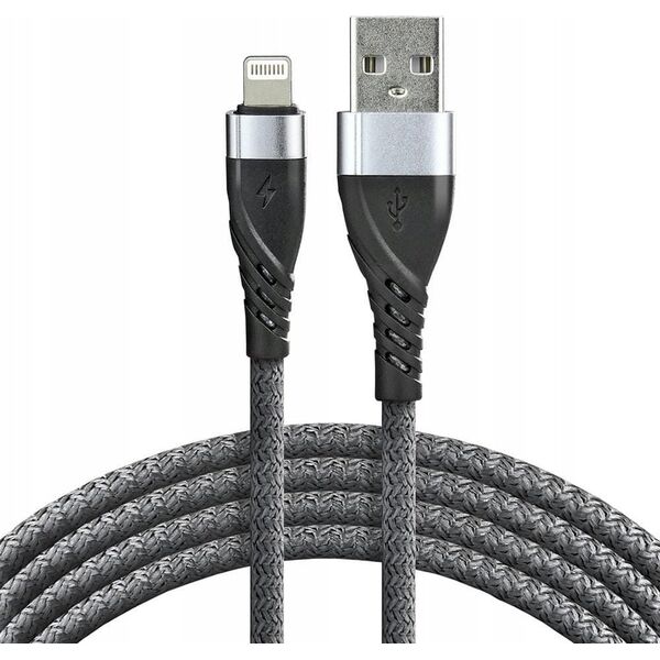 Kabel USB EverActive USB-A - Lightning 2 m Szary (CBB-2IG) 13256133 5903205773975