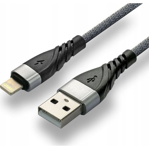 Kabel USB EverActive USB-A - Lightning 2 m Szary (CBB-2IG) 13256133 5903205773975