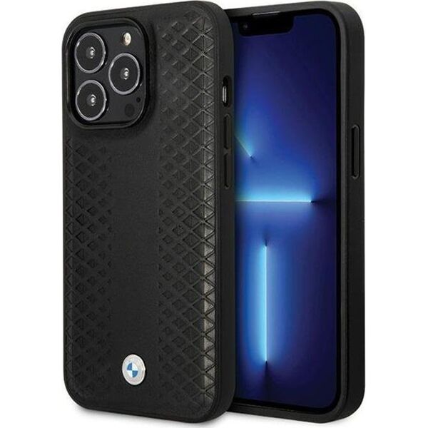 BMW BMW Leather Diamond Pattern - Etui iPhone 14 Pro (Czarny) 13256295 3666339066543