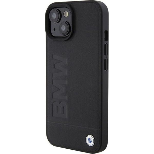 BMW BMW Leather Hot Stamp MagSafe - Etui iPhone 15 Plus (Czarny) 13256317 3666339145354