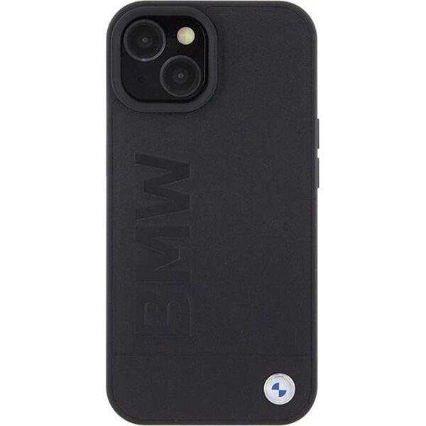 BMW BMW Leather Hot Stamp MagSafe - Etui iPhone 15 Plus (Czarny) 13256317 3666339145354