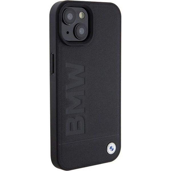 BMW BMW Leather Hot Stamp MagSafe - Etui iPhone 15 Plus (Czarny) 13256317 3666339145354