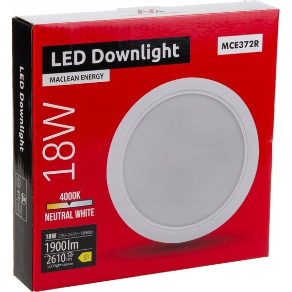 Maclean Panel LED sufitowy Maclean, podtynkowy SLIM, 18W, Neutral White 4000K, 170*26mm, 1800 lm, MCE372 R 13257031 5902211132455