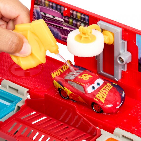 Mattel Pojazdy Auta Mobilny lakiernik Samochód z otwieraną naczepą 13257311 194735156726