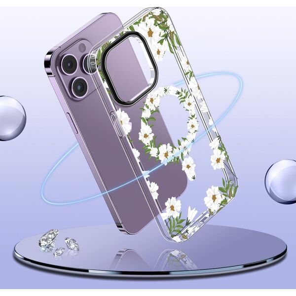 Tech-Protect Tech-Protect Magmood Magsafe do iPhone 15 Pro White Daisy 13257604 9319456605365