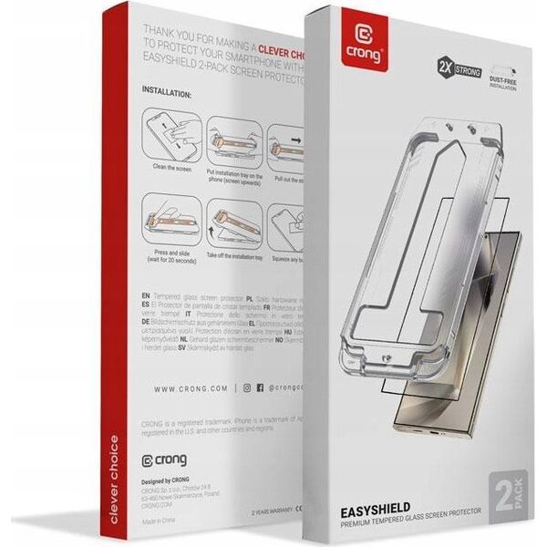 Crong Szkło hartowane EasyShield 2-Pack - Samsung Galaxy S24 Ultra (2 sztuki) 13259846 5904310704564