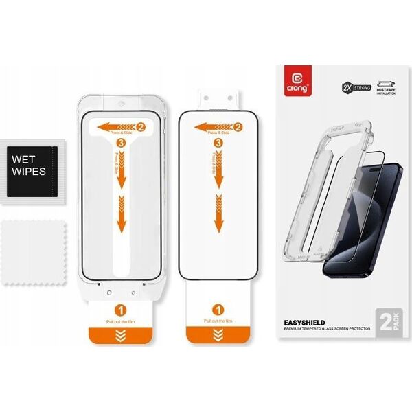 Crong Szkło hartowane EasyShield 2-Pack - iPhone 14 / iPhone 13 / iPhone 13 Pro (2 sztuki) 13259848 5904310704366