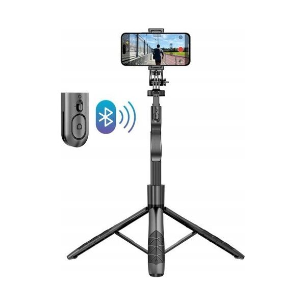 Selfie stick Crong SelfieGo Ultra Aluminiowy selfie stick Bluetooth tripod (33-157,5cm) 13260028 5904310704588