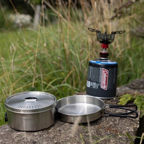 Coleman Zestaw Naczyń stalowych Coleman STAINLESS STEEL TREKKING KIT 13260896 3138522131999