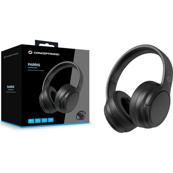 Słuchawki Conceptronic Conceptronic PARRIS03B słuchawki/zestaw słuchawkowy Przewodowy i Bezprzewodowy Opaska na głowę Połączenia/muzyka Bluetooth Czarny 13266807 4015867235973