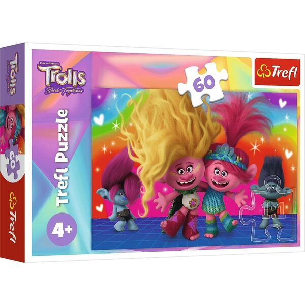 Trefl Puzzle 60el Przyjacielskie Trolle Trolls 3 17386 Trefl 13276633 5900511173864