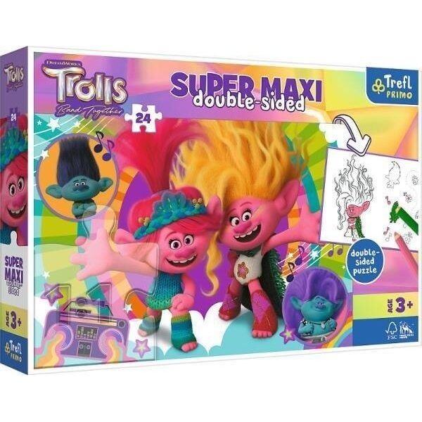 Trefl PUZZLE 24EL TREFL SUPER MAXI WESOLY DZIEN TROLL6 13276636 5900511410174
