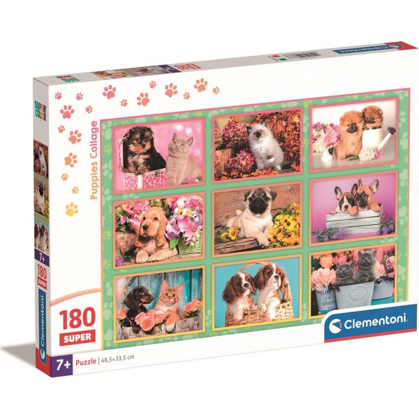 Clementoni CLE puzzle 180 SuperKolor Puppies collage 29788 13276704 8005125297887