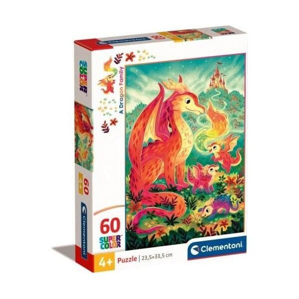 Clementoni CLE puzzle 60 maxi SuperKolor ADragon family 26600 13276716 8005125266005