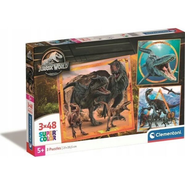 Clementoni Clementoni Puzzle 3x48el SuperColor square Jurassic World 25314 13276732 8005125253142