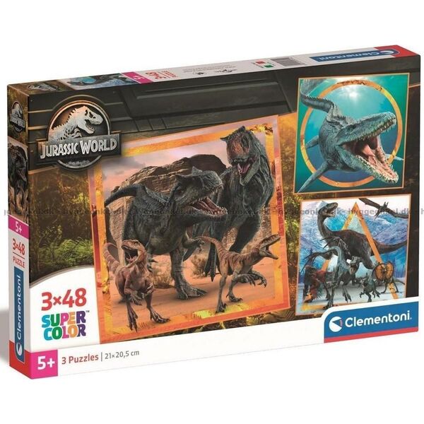 Clementoni Clementoni Puzzle 3x48el SuperColor square Jurassic World 25314 13276732 8005125253142