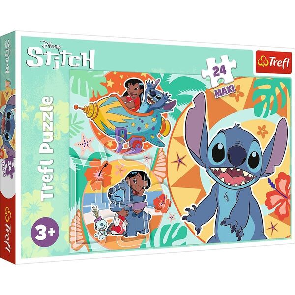 Trefl Puzzle 24el Maxi Wesoły dzień Lilo i Stitch. Lilo & Stitch 14365 Trefl 13276767 5900511143652