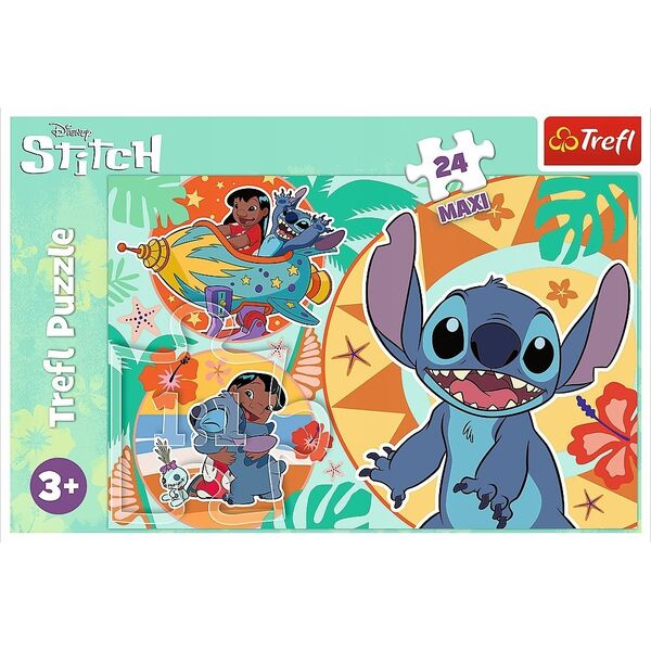 Trefl Puzzle 24el Maxi Wesoły dzień Lilo i Stitch. Lilo & Stitch 14365 Trefl 13276767 5900511143652