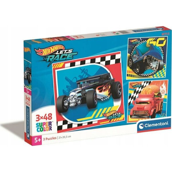 Clementoni CLE puzzle 3x48 SuperKolor Hot Wheels 25313 13276828 8005125253135