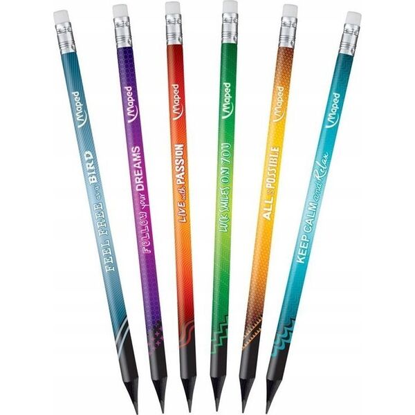 Maped Ołówki Maped Black'Peps Energy HB z gumką (72) 13276879 3154148520023