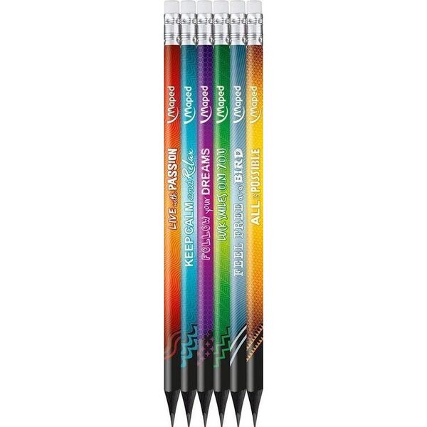 Maped Ołówki Maped Black'Peps Energy HB z gumką (72) 13276879 3154148520023