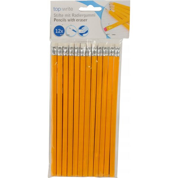 Topwrite Topwrite - Ołówek HB z gumką 12 szt. 13276886 8711252508825