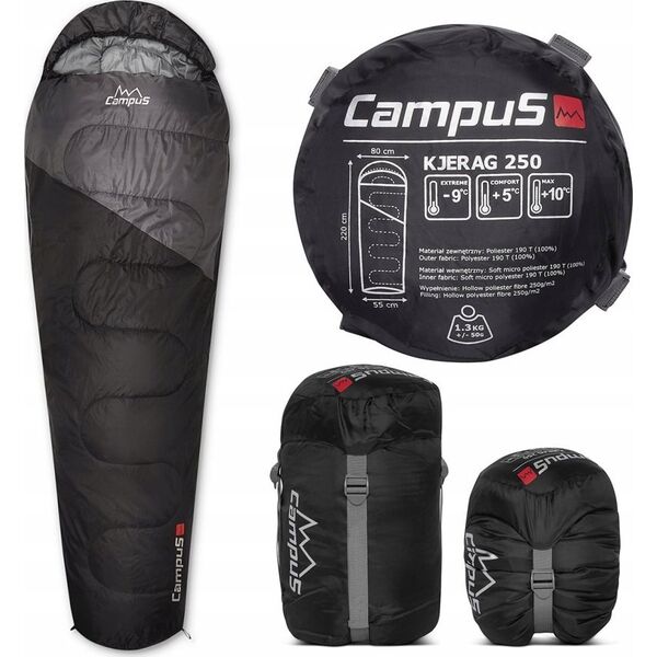 Campus Campus Kjerag 250 Right Sleeping Bag CUP702123404 szary One size 13279805 5904310985901