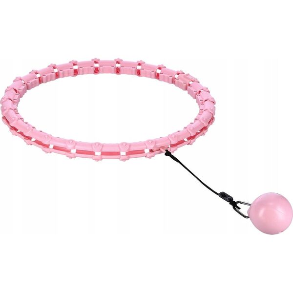 HMS ZESTAW HULA HOP HHW11 LIGHT PINK Z WYPUSTKAMI I OBCIĄŻNIKIEM + PAS BR163 BLACK PLUS SIZE HMS 13283034 5907695557701