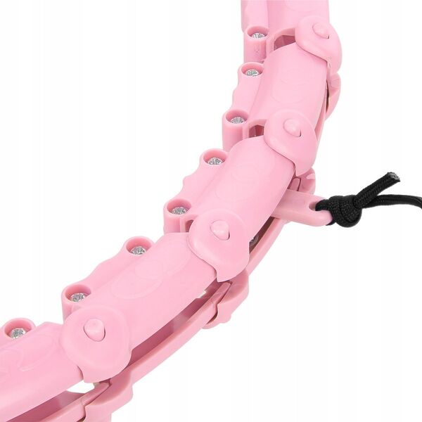 HMS ZESTAW HULA HOP HHW11 LIGHT PINK Z WYPUSTKAMI I OBCIĄŻNIKIEM + PAS BR163 BLACK PLUS SIZE HMS 13283034 5907695557701