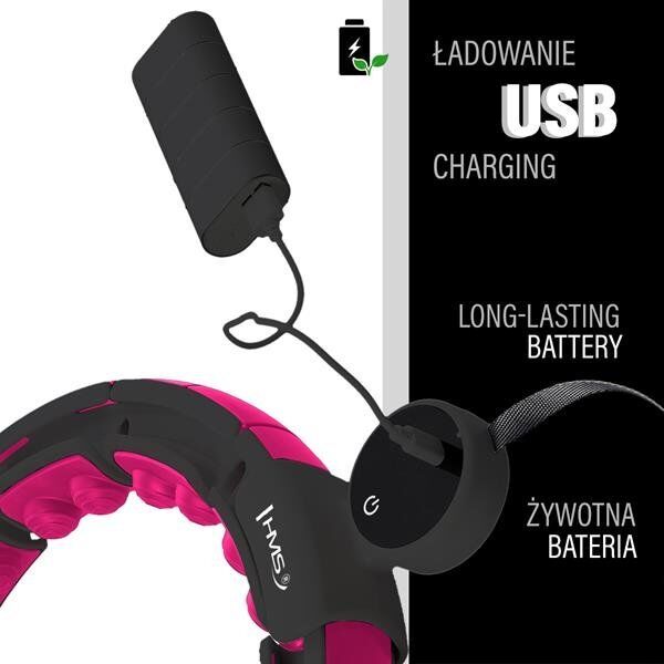 HMS HHM16 HULA HOP BLACK/PINK Z MAGNESAMI I OBCIĄŻNIKIEM + LICZNIK HMS 13283039 5907695558227