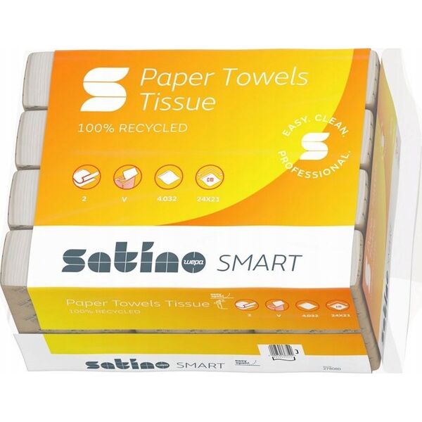 Wepa Wepa Satino Smart - Ręcznik w składce ZZ, 2-warstwowy - Biały 13283673 4000735363599